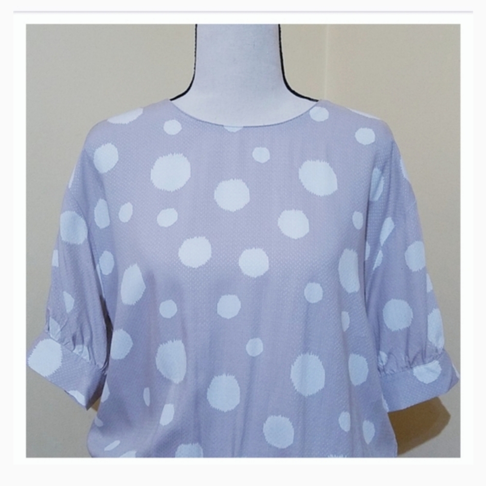 NWT Melloday Gray/Ivory Dotted Top Size XS - Picture 4 of 12